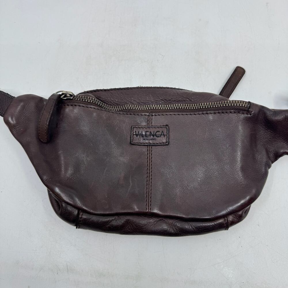 NWT VILENCA Brown Basket Weave Leather Fanny Pack - Picture 3 of 8